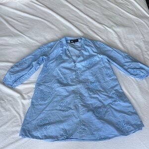 Zara Light Blue Eyelet Dress